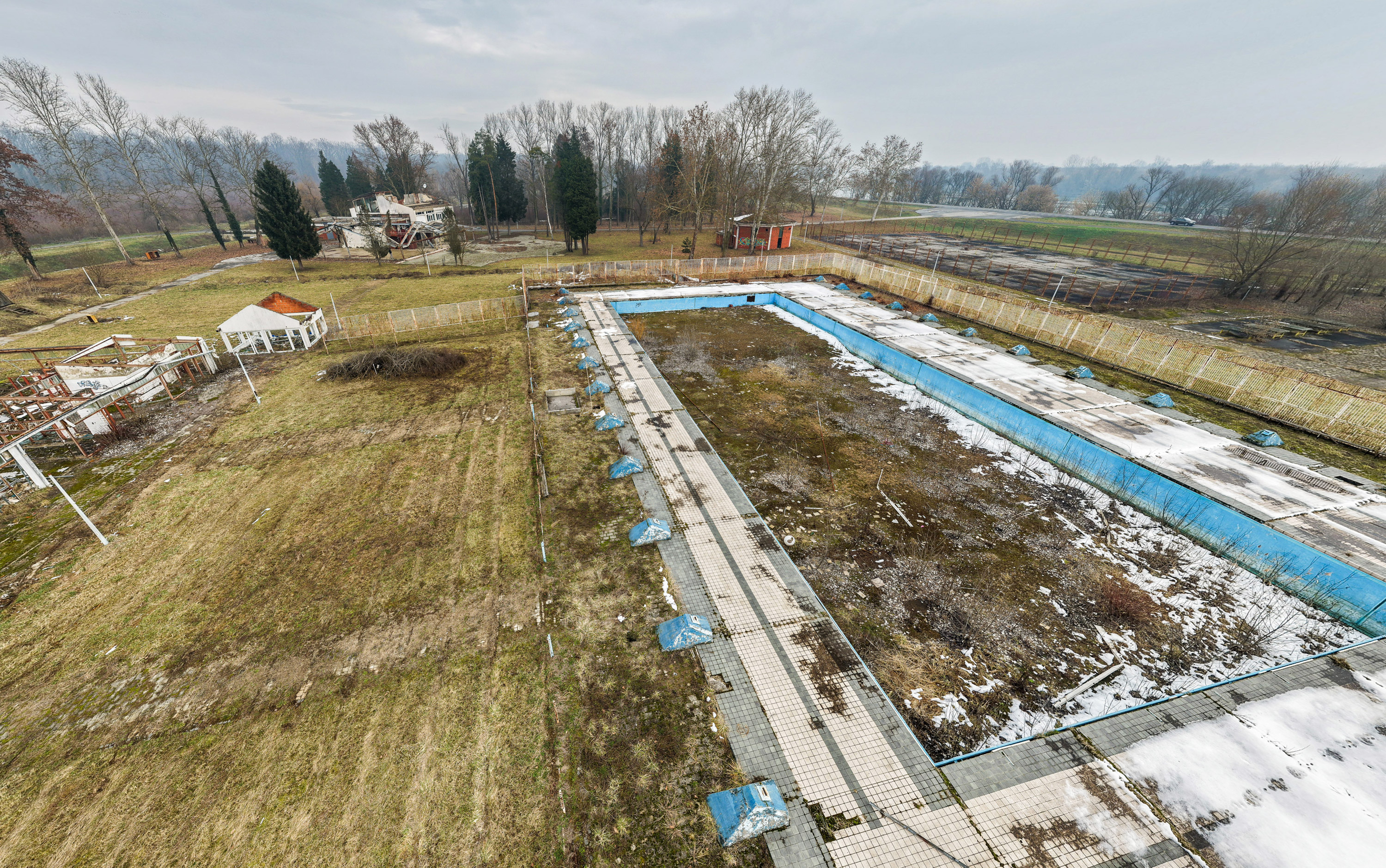 View of the existing pool zone